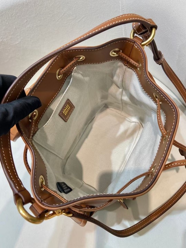 MIUMIU Cowhide backpack 5BZ043 brown