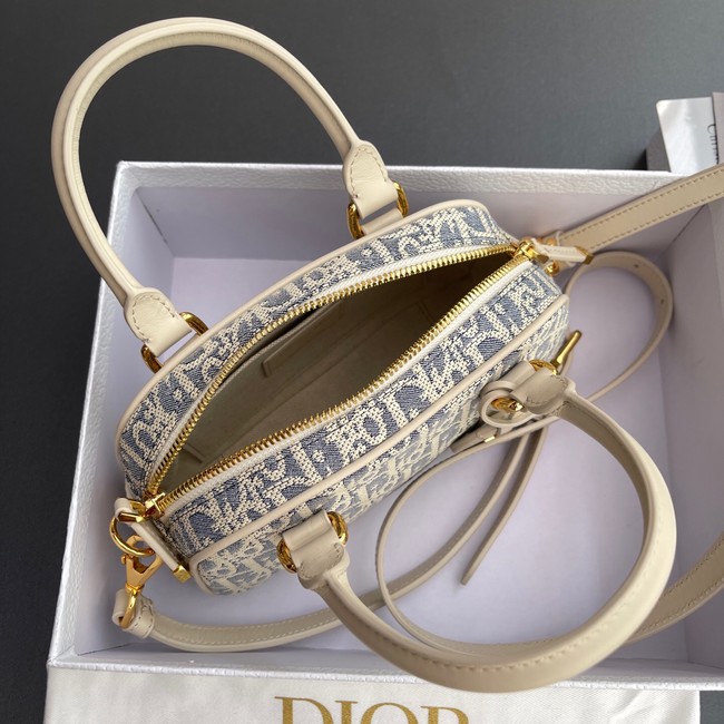 D-Vibe East-West Nano Bag Dior Oblique Jacquard S2388UTZQ Light Biscuit Smooth Calfskin