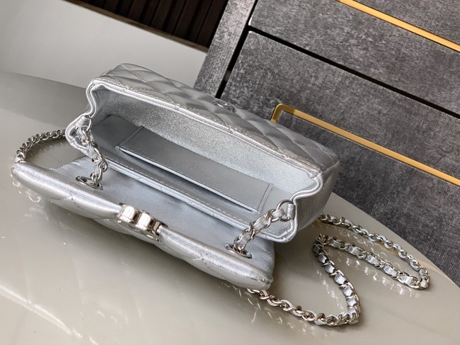 Chanel CLASSIC Original Lambskin 11.12 HANDBAG AS6563 Silver