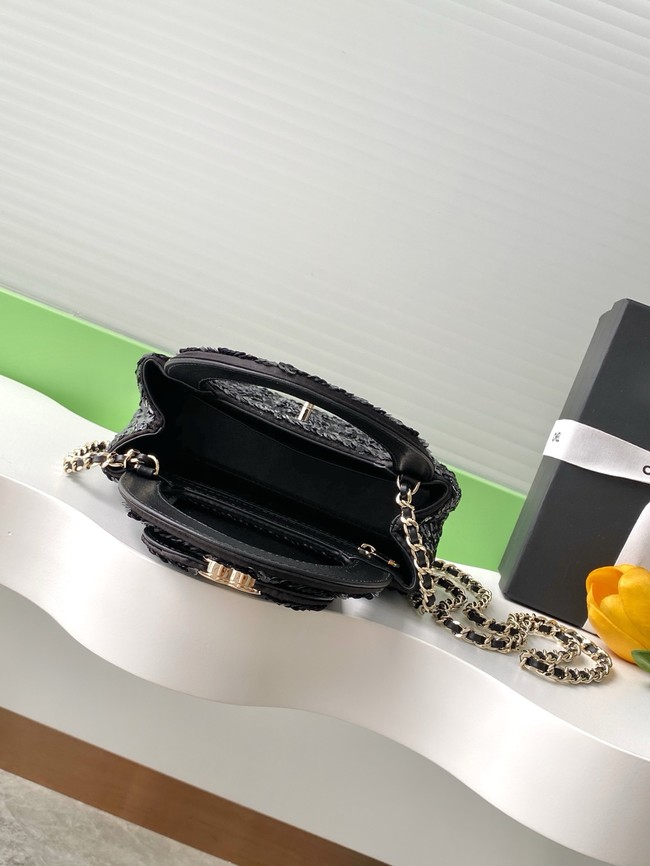 Chanel MINI SHOPPING BAG Fringed Sequins AS4416 black