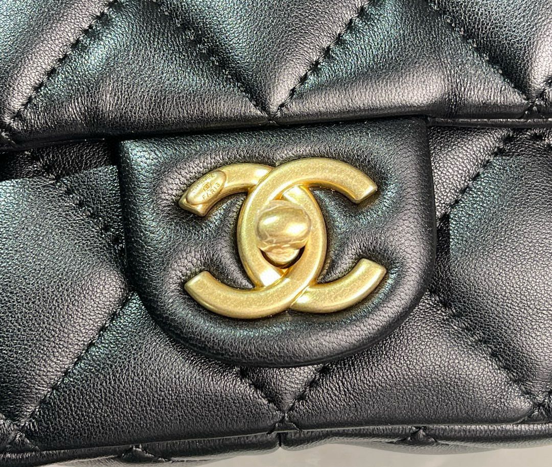 CHANEL SMALL FLAP ORIGINAL LEATHER BAG AS3214 Black CHANEL SMALL FLAP ORIGINAL LEATHER BAG AS3214 Black