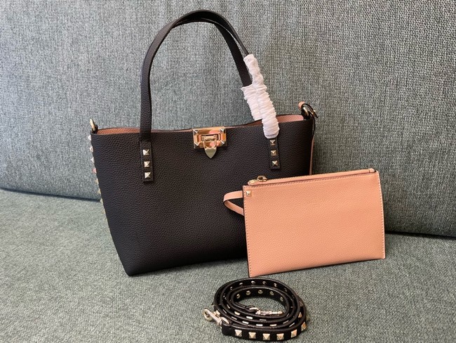 VALENTINO VLOGO calfskin Shoulder Bag 0001 dark brown