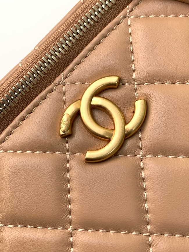 CHANEL Lambskin Vanity with Chain AP3940 Apricot