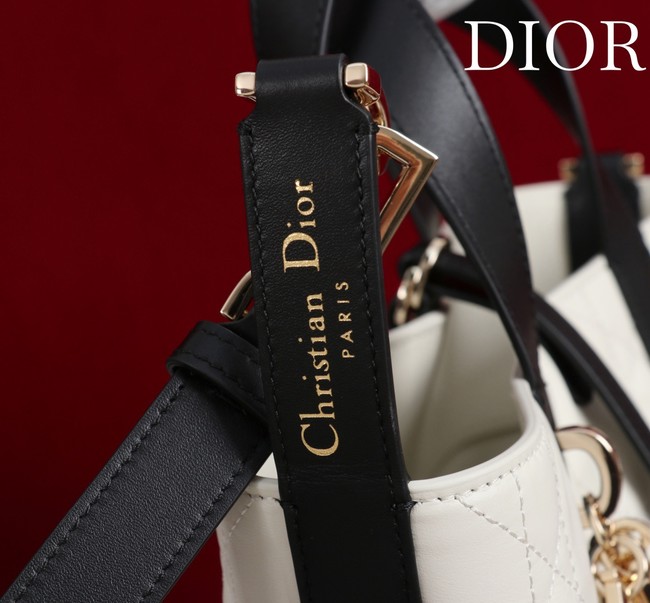 Small Dior Toujours Vertical Tote Bag M2835OSNW white&black