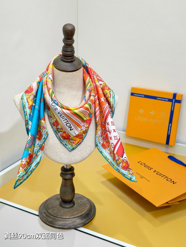 Louis Vuitton Square Scarf Silk Jacquard XT279