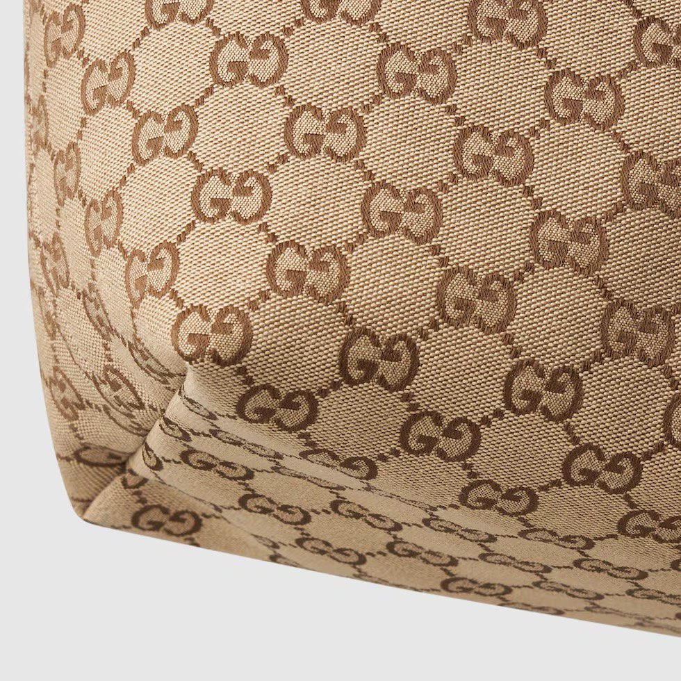 Gucci Giglio Large Tote Bag Variation Beige and Brown GG Canvas 853971