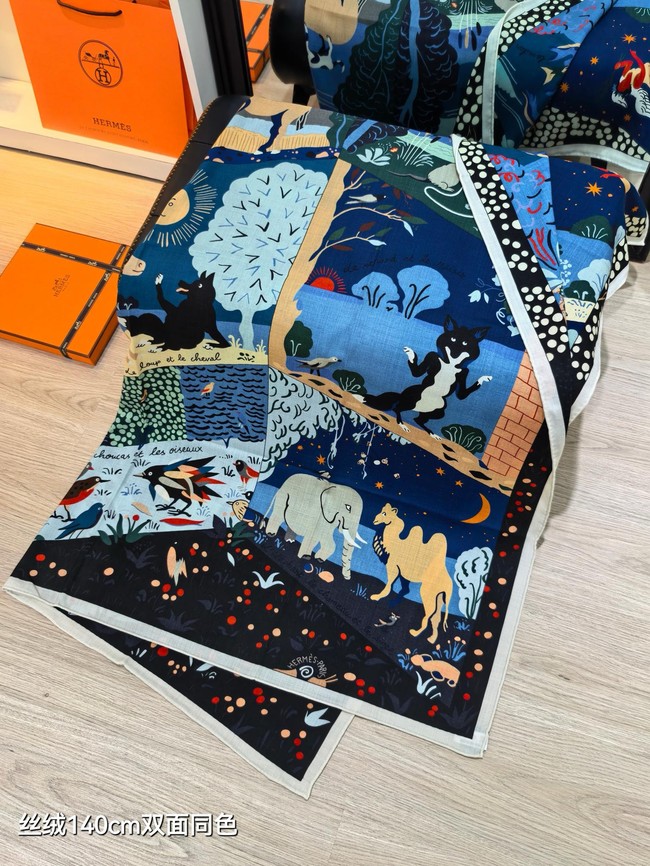 Hermes Shawl Cashmere and Silk Jacquard KY129
