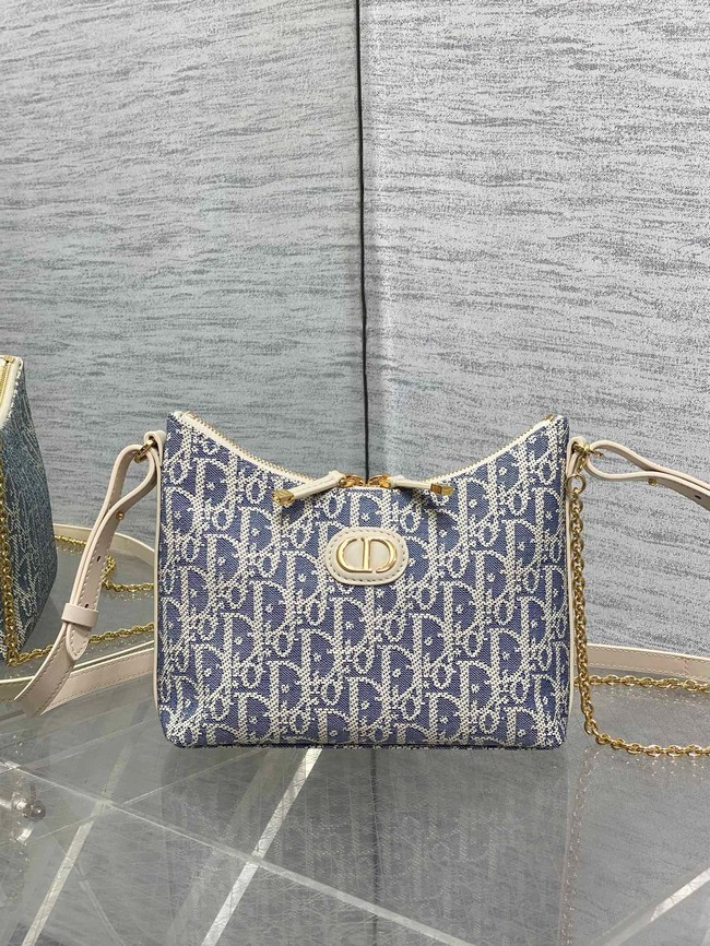 30 Montaigne Diorling Mini Bag with Chain Dior Oblique Jacquard S4309U GRAY 