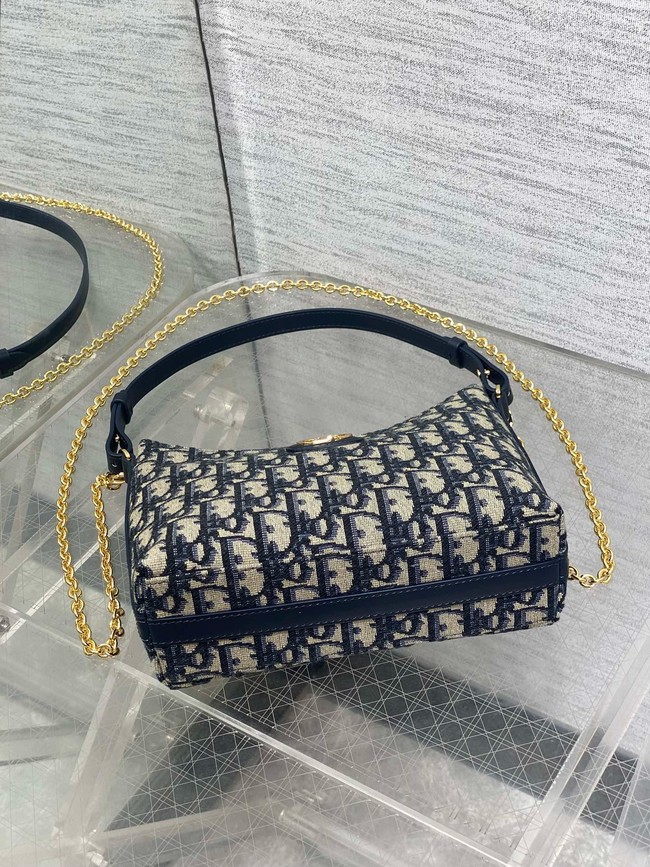 30 Montaigne Diorling Mini Bag with Chain Dior Oblique Jacquard S4309U Blue