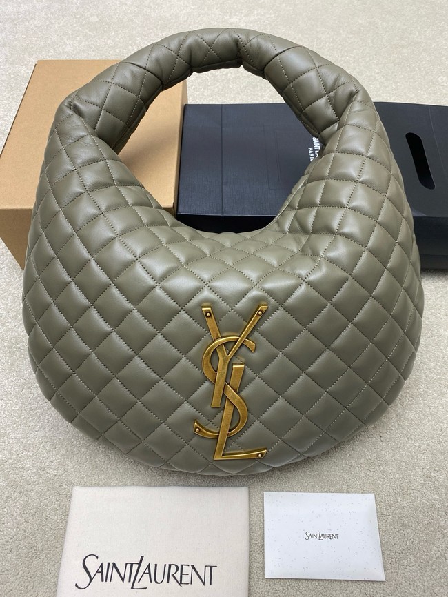 Yves Saint Laurent ICARE hobo in quilted nappa 858160 dark green