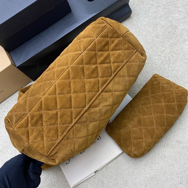 Yves Saint Laurent ICARE Medium in quilted suede 858191 CARAMEL COGNAC