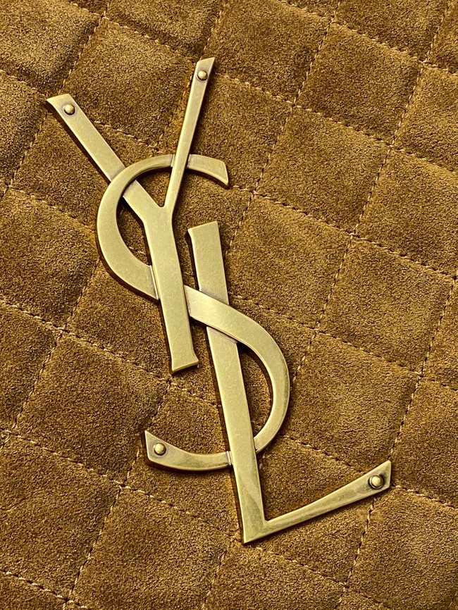 Yves Saint Laurent ICARE Medium in quilted suede 858191 CARAMEL COGNAC