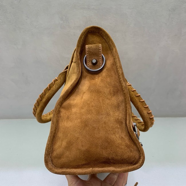 Balenciaga Le City medium suede tote bag 230582 camel