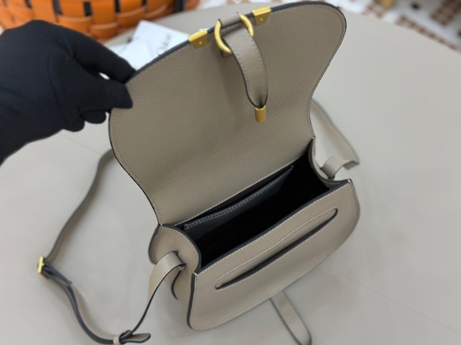 Chloe Grained Calfskin MARCIE saddle bag 31054 light gray