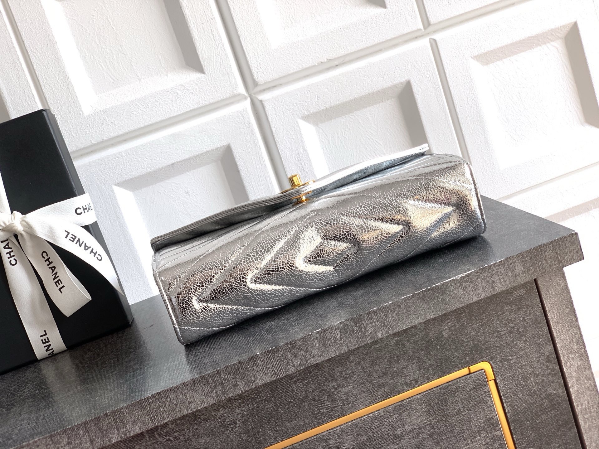 Chanel Original Leather 26X C6044 Silver Chanel Original Leather 26X C6044 Silver