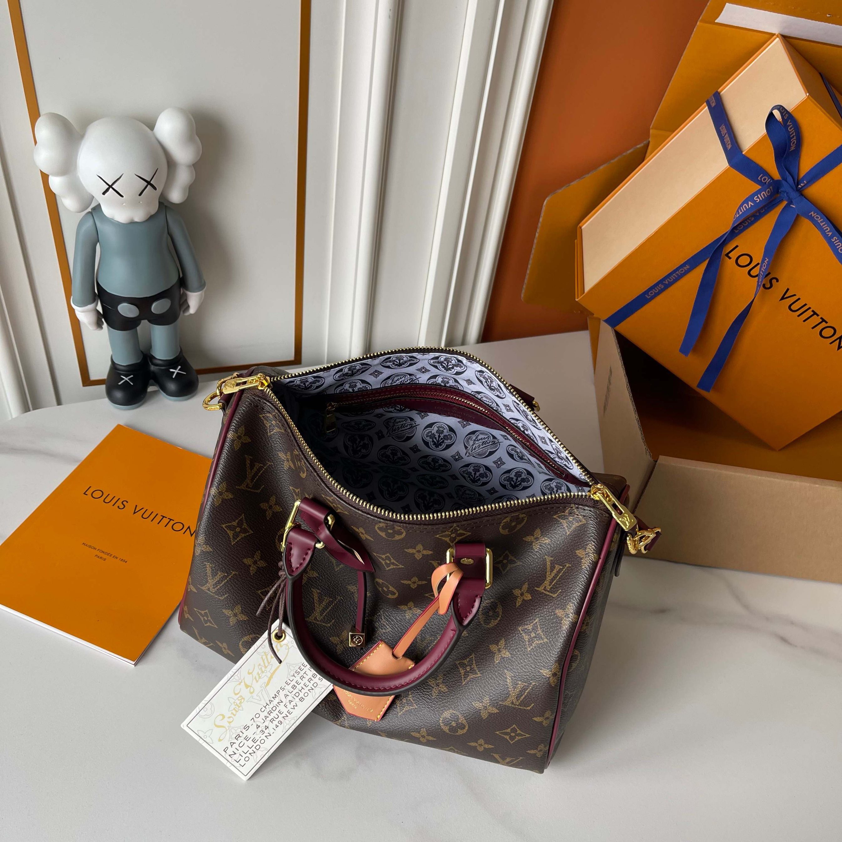Louis Vuitton Monogram Canvas Speedy 30 Bandouliere M28379 Wine