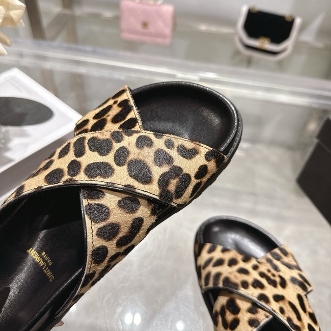Saint Laurent NICHOLS slides in pony hair leather 08140-2