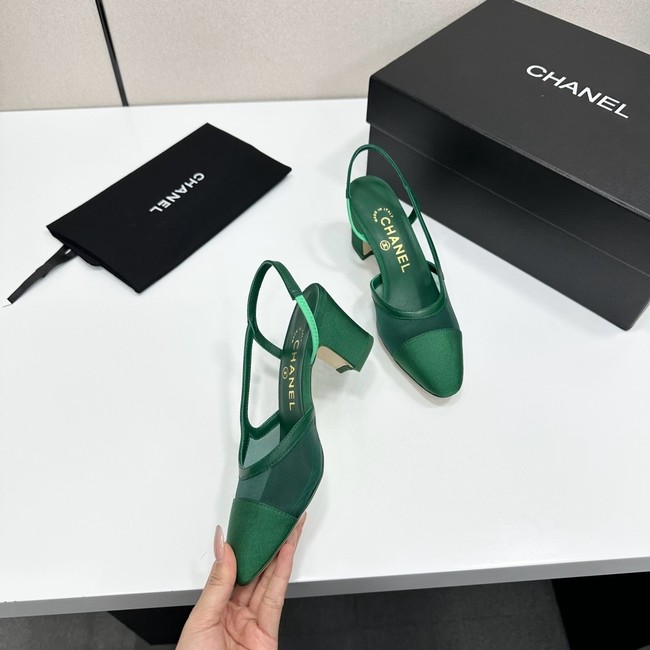 Chanel Slingbacks Mesh & Grosgrain Heel Height 65mm G31318-5