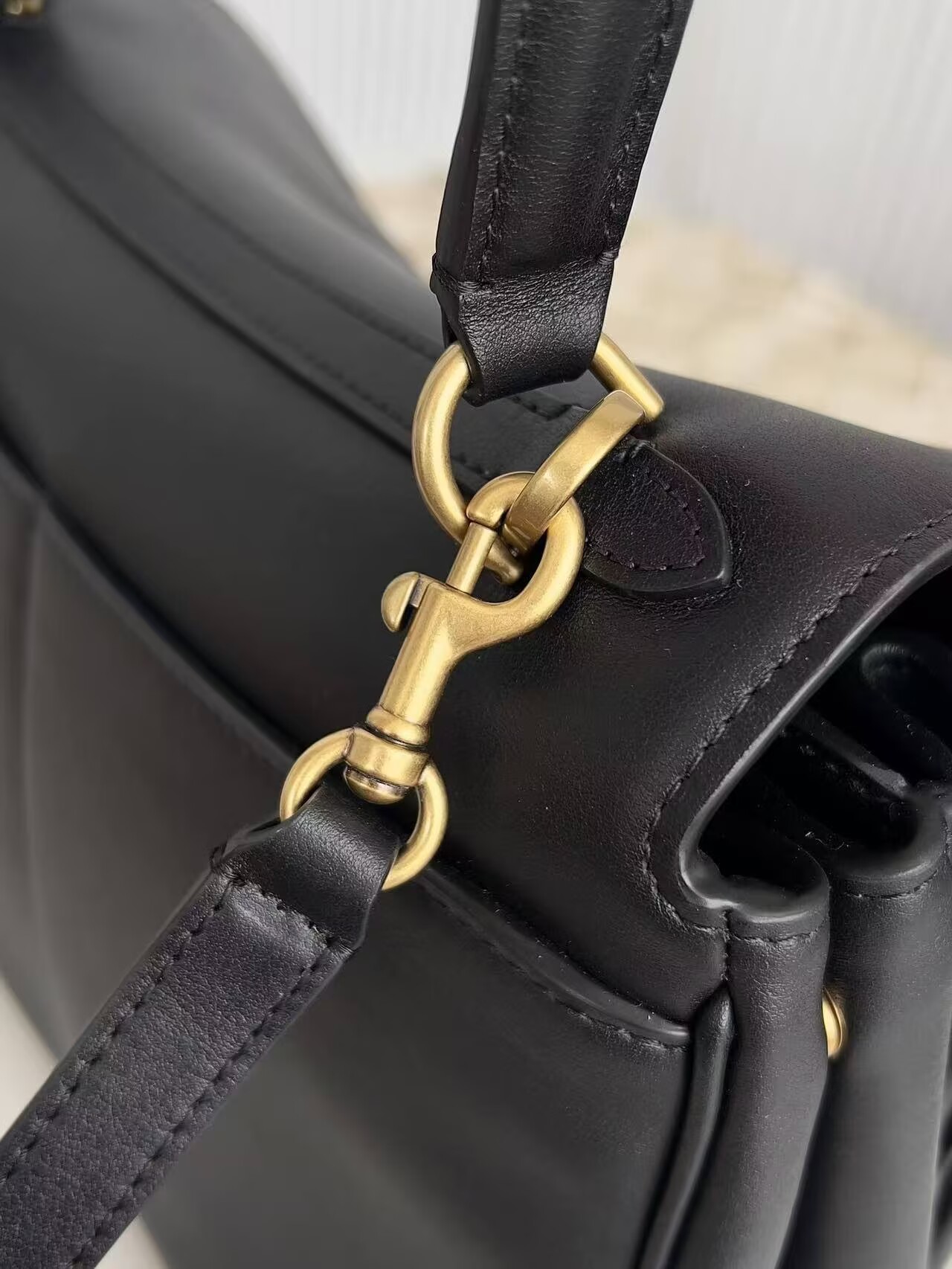 Balenciaga Rodeo Handbag Large smooth calfskin 795459 black gold-tone