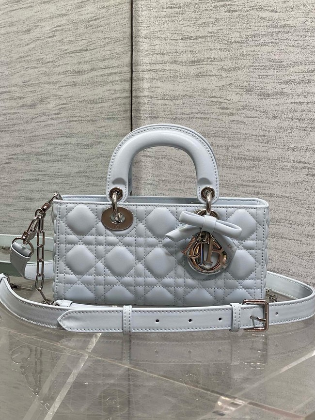Dior Mini Lady D-Joy Bag Cannage Lambskin M0636O ice blue