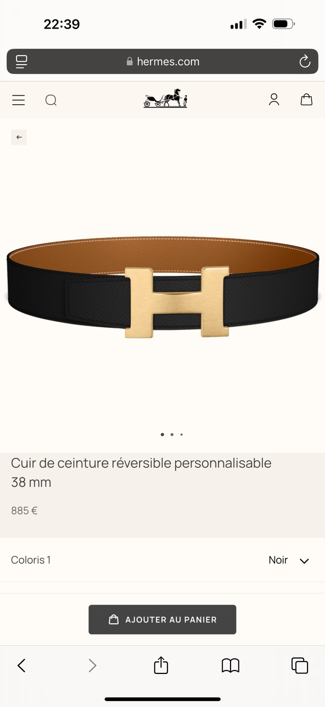 Hermes Constance buckle & double-sided leather belt 38mm H07456-2