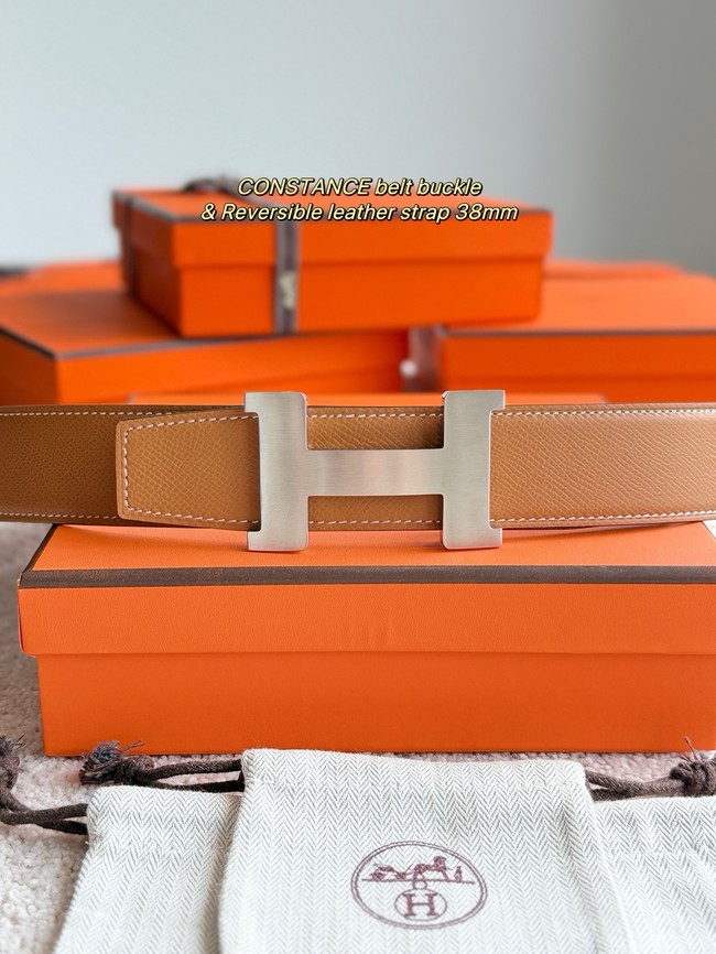 Hermes Constance buckle & double-sided leather belt 38mm H07456-3