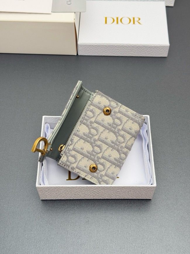 Dior Saddle Bloom Card Holder S5652 gray