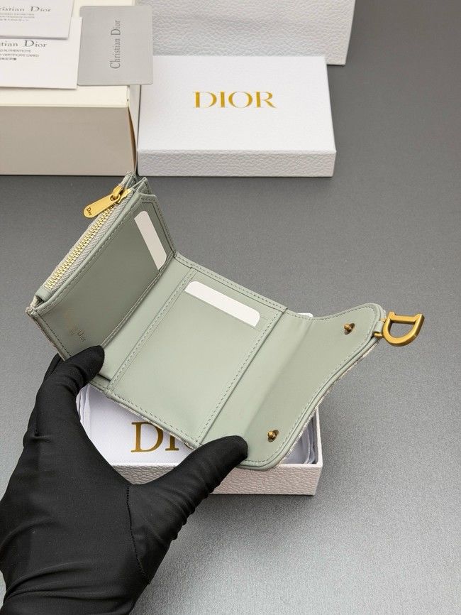 Dior Saddle Bloom Card Holder S5652 gray