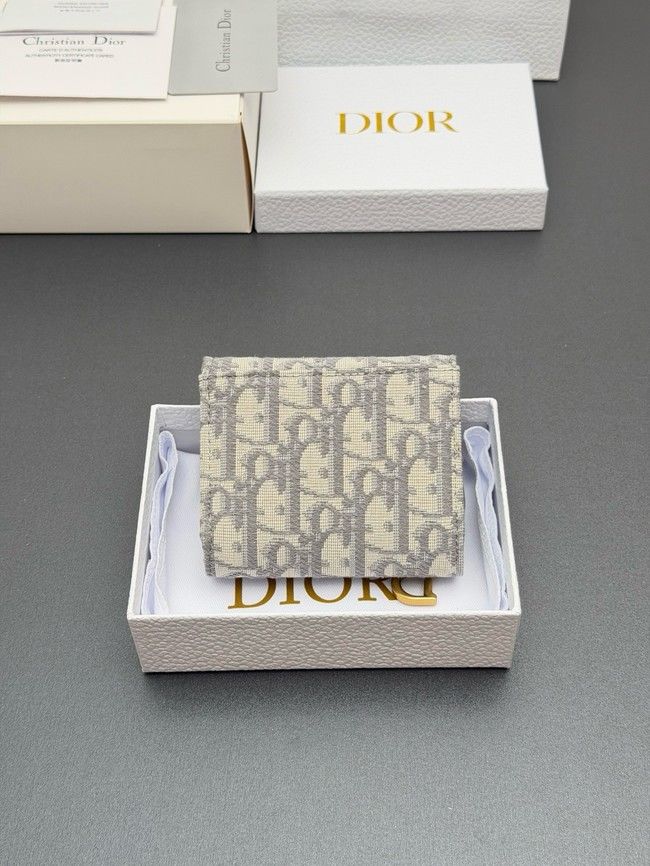 Dior Saddle Bloom Card Holder S5652 gray