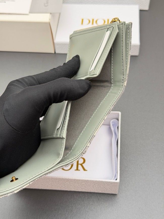 Dior Saddle Bloom Card Holder S5652 gray
