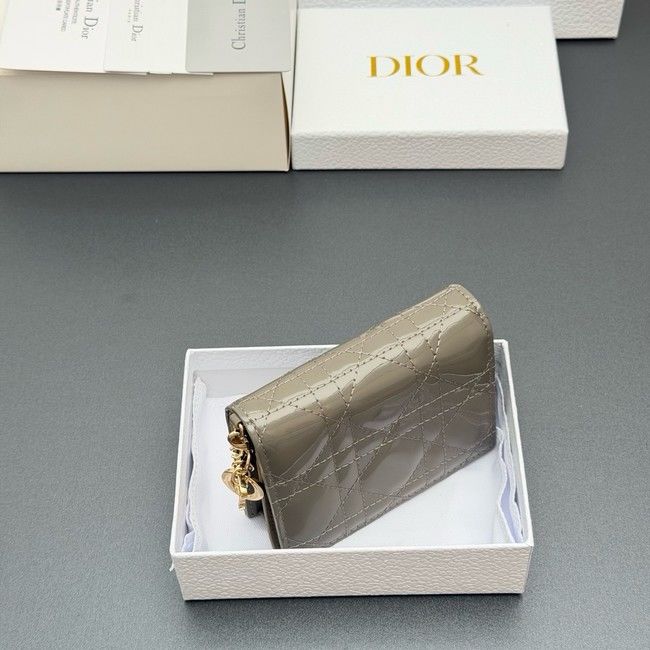 LADY DIOR LOTUS WALLET patent leather S0178 gray LADY DIOR LOTUS WALLET patent leather S0178 gray