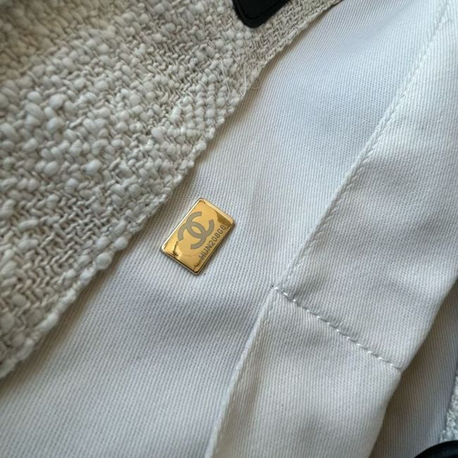 CHANEL Shopping Bag AS3251 white&black