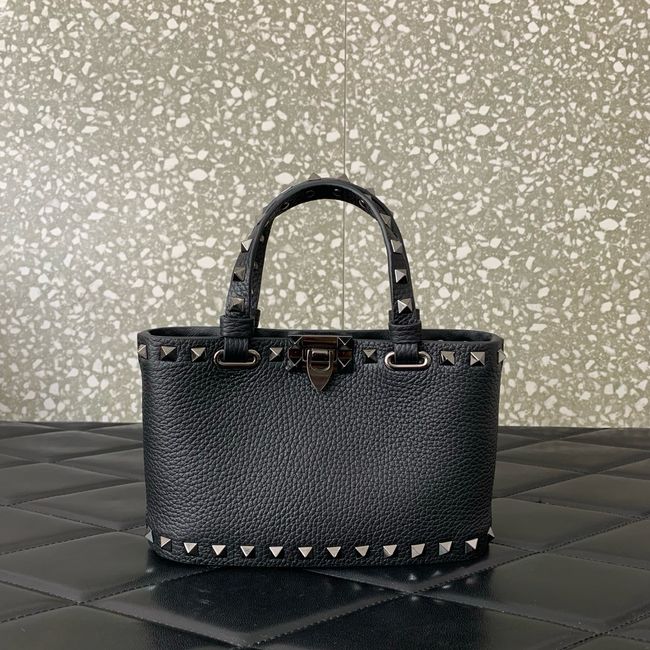 VALENTINO ROCKSTUD mini grained calfskin bag SHI16 black VALENTINO ROCKSTUD mini grained calfskin bag SHI16 black