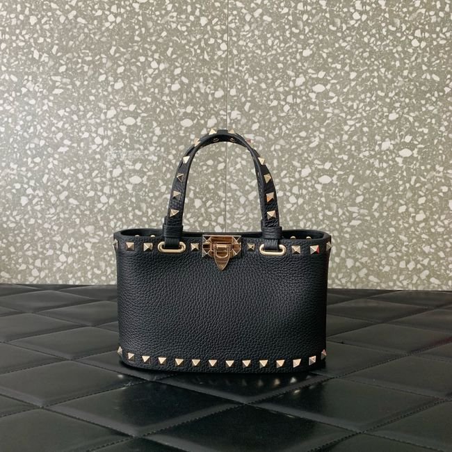 VALENTINO ROCKSTUD mini grained calfskin bag SHI16 black&gold VALENTINO ROCKSTUD mini grained calfskin bag SHI16 black&gold