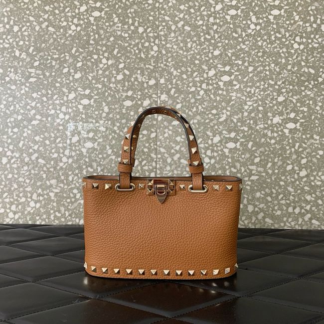 VALENTINO ROCKSTUD mini grained calfskin bag SHI16 camel VALENTINO ROCKSTUD mini grained calfskin bag SHI16 camel