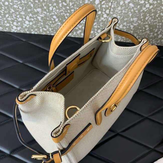 VALENTINO GARAVANI ANTIBES small Canvas leather bag WB0R20 tobacco