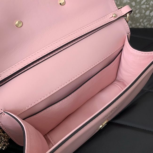 VALENTINO MINI LOCO imitation crystal shoulder bag WB0K53K Cherry blossom pink