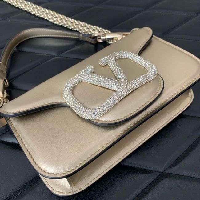 VALENTINO MINI LOCO imitation crystal shoulder bag WB0K53K gold