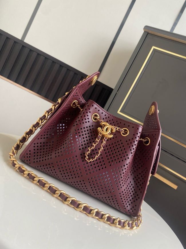 CHANEL 25 Mini Handbag AS5631 Burgundy CHANEL 25 Mini Handbag AS5631 Burgundy