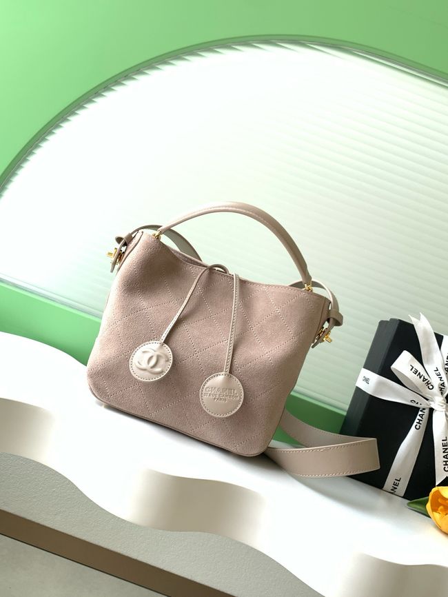 Chanel Suede Calfskin Shoulder Bag AS6268 Beige Chanel Suede Calfskin Shoulder Bag AS6268 Beige