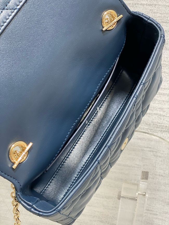 My Dior Mini Bag Cannage patent leather S0985PU dark blue&Golden chain