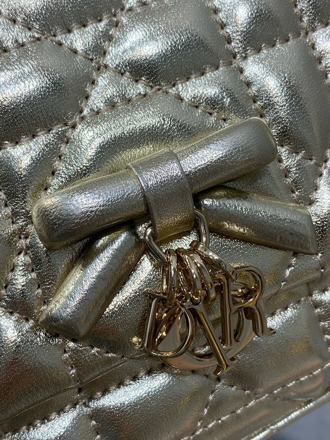 My Dior Mini Bag Cannage patent leather S0985PU gold&Golden chain My Dior Mini Bag Cannage patent leather S0985PU gold&Golden chain