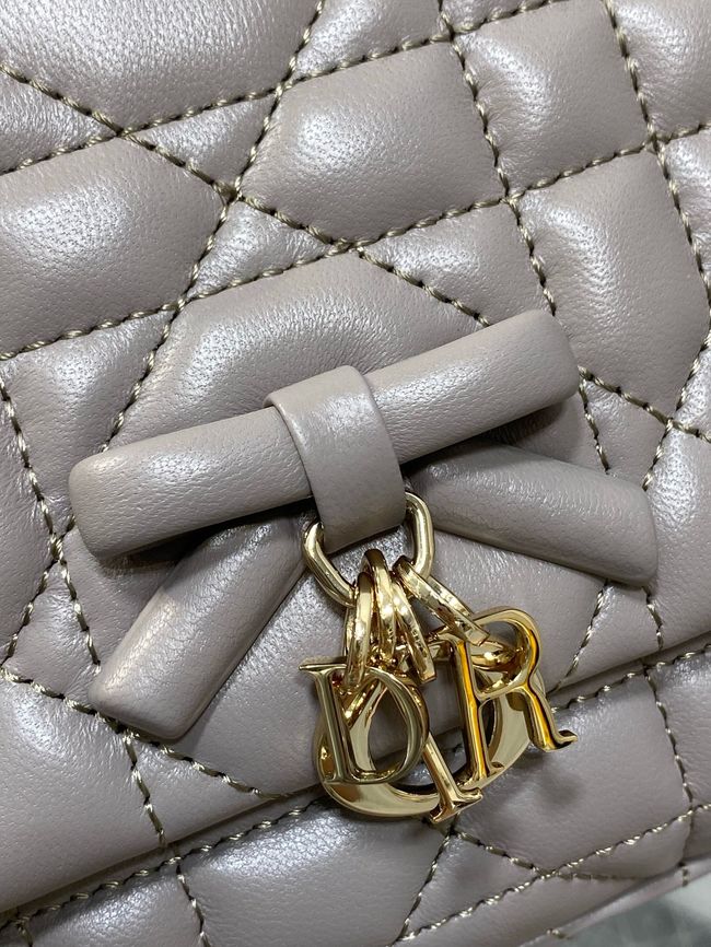 My Dior Mini Bag Cannage patent leather S0985PU gray&Golden chain My Dior Mini Bag Cannage patent leather S0985PU gray&Golden chain