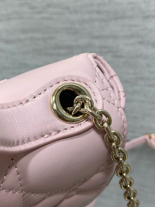 My Dior Mini Bag Cannage patent leather S0985PU pink&Golden chain My Dior Mini Bag Cannage patent leather S0985PU pink&Golden chain