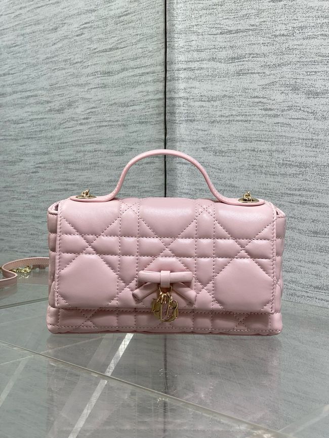 My Dior Mini Bag Cannage patent leather S0985PU pink&Golden chain My Dior Mini Bag Cannage patent leather S0985PU pink&Golden chain