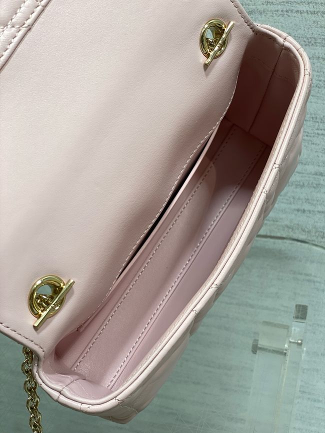 My Dior Mini Bag Cannage patent leather S0985PU pink&Golden chain My Dior Mini Bag Cannage patent leather S0985PU pink&Golden chain