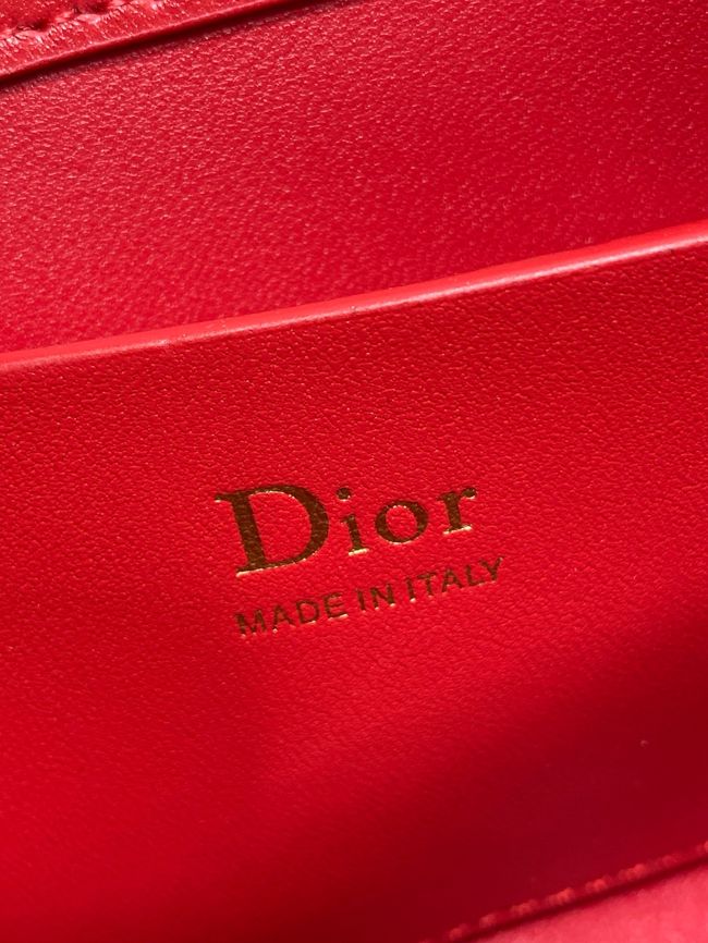 My Dior Mini Bag Cannage patent leather S0985PU red&Golden chain My Dior Mini Bag Cannage patent leather S0985PU red&Golden chain