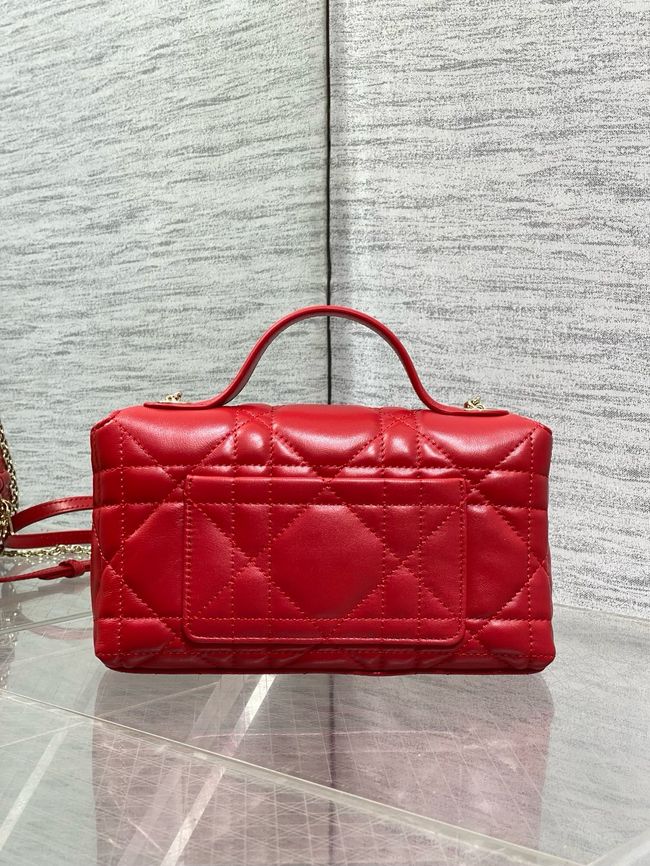 My Dior Mini Bag Cannage patent leather S0985PU red&Golden chain My Dior Mini Bag Cannage patent leather S0985PU red&Golden chain
