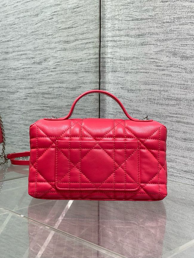 My Dior Mini Bag Cannage patent leather S0985PU red&silver chain