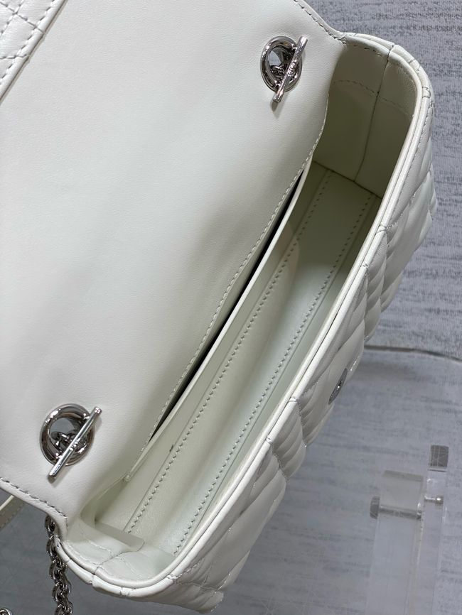 My Dior Mini Bag Cannage patent leather S0985PU white&silver chain